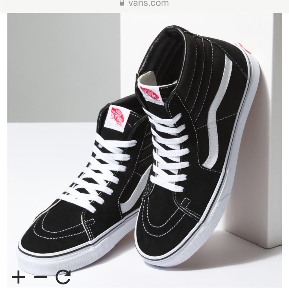 Vans Sk8 hi b&w 7.5 women 6 men excellent